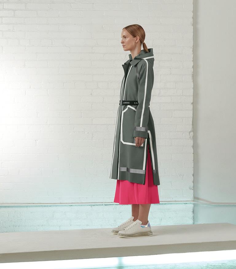 Chamarras Canada Goose Mujer Outlet - Clara Trench Rompevientos Verdes OX3264710